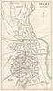 DELHI. Town city plan. Key sites. Railways. India 1965 old vintage map chart