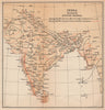 INDIA. showing average Rainfall during Monsoon & dry seasons. Isohyets 1929 map