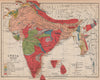 INDIA. Geological map. Tertiary Cretaceous Archaean Purana Gondwana 1929