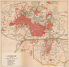 BRITISH INDIA. Lucknow city plan showing cantonment 1929 old vintage map chart