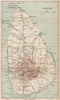 CEYLON. Ceylon (Sri Lanka) map showing railways towns. British India 1929