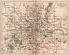 LONDON. Index map. Railways underground tube bus trolleybus map 1938 old