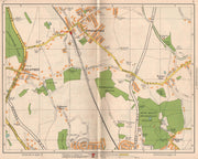 NW LONDON. Elstree Borehamwood Edgwarebury Barnet Gate Highwood Hill 1938 map