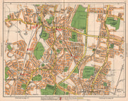 N LONDON. Enfield Ponder's End Edmonton Winchmore Hill Bush Hill Park 1938 map