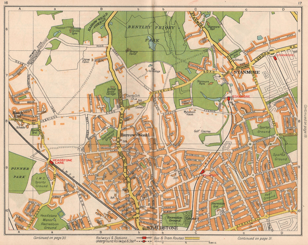 NW LONDON. Wealdstone Harrow Weald Stanmore Headstone Lane 1938 old map