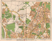 N LONDON. Church End Finchley Holder's Hill Mill Hill North Finchley 1938 map