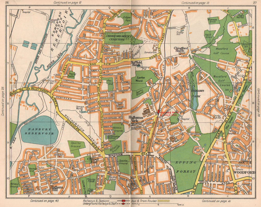 NE LONDON. Higham Hill Chingford Hatch Higham's Park Chapel End 1938 old map