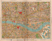 LONDON CITY/EAST END. Southwark Shoreditch Whitechapel Bermondsey 1938 old map