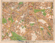 S LONDON. Mitcham Tooting Streatham West Norwood Norbury Eastfields 1938 map