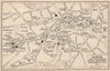 LONDON Museums Art Galleries Public Buildings Monuments 1938 old vintage map