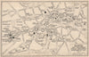 LONDON Museums Art Galleries Public Buildings Monuments 1938 old vintage map