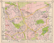 N LONDON. Southgate Cockfosters Oakleigh Park East Barnet Winchmore 1953 map