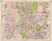 N LONDON. Enfield Ponder's End Edmonton Winchmore Hill Bush Hill Park 1953 map