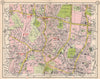 N LONDON. Enfield Ponder's End Edmonton Winchmore Hill Bush Hill Park 1953 map