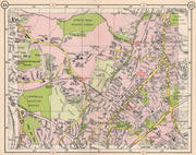 N LONDON. Church End Finchley Holder's Hill Mill Hill North Finchley 1953 map