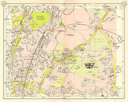 NE LONDON. South Woodford Green Chigwell Grange Hill Roding Valley 1953 map