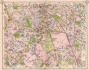 NW LONDON. North/South Harrow Wealdstone Kenton Roxeth Northwick Park 1953 map