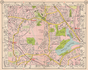 NW LONDON. Kingsbury Green Wembey Park The Hyde Hendon Preston Road 1953 map