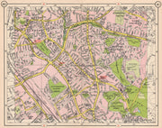 NW LONDON. Hendon East Finchley Golder's Green Child's Hill North End 1953 map