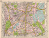 N LONDON Finsbury Park Bruce Grove Stamford Hill Finsbury Park Clapton 1953 map