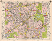 NE LONDON. Walthamstow Leytonstone Leyton Lea Bridge Snaresbrook 1953 old map