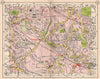 NW LONDON. Wembley Alperton Harlesden Willesden Neasden Dudden Hill 1953 map