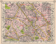 NW LONDON. Cricklewood West Hampstead Brondesbury Kensal Rise Kilburn 1953 map