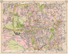 W LONDON. Brentham Greenford Park Ealing Northfields Hanwell Elthorne 1953 map
