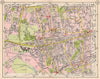 W LONDON. Brentham Greenford Park Ealing Northfields Hanwell Elthorne 1953 map