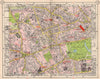 W LONDON. Notting Hill Paddington Bayswater Shepherd's Bush Kensington 1953 map