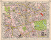 W LONDON. Notting Hill Paddington Bayswater Shepherd's Bush Kensington 1953 map