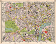 LONDON WEST END Mayfair West End Soho Bloomsbury Belgravia Westminster 1953 map