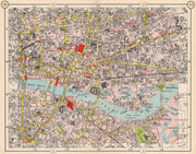 LONDON CITY/EAST END. Southwark Shoreditch Whitechapel Bermondsey 1953 old map