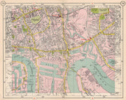 E LONDON. Bromley Mile End Limehouse Canning Town Millwall Poplar 1953 old map