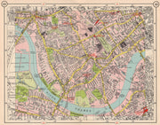 SW LONDON Fulham Walham Green Hammersmith South Kensington Earls Court 1953 map