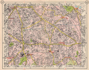 S LONDON. Walworth Camberwell Peckham Walworth Bermondsey Denmark Hill 1953 map