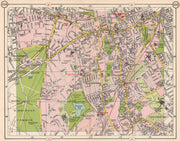 SW LONDON. Wandsworth Putney Wandsworth West Hill Earlsfield Wimbledon 1953 map