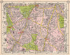 S LONDON. Tooting Bec Streatham Balham Brixton Clapham Wandsworth Cmn 1953 map