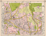SW LONDON. Kingston Coombe Norbiton New Malden Berrylands Wimbledon 1953 map