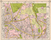 SW LONDON. Kingston Coombe Norbiton New Malden Berrylands Wimbledon 1953 map