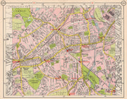 SW LONDON. Wimbledon Collier's Wood Merton Morden Raynes Park Mitcham 1953 map