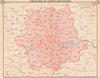Postal map of London and Suburbs. Postcodes. Postal regions. Zipcodes 1953