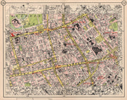 LONDON. Bloomsbury Soho Mayfair Marylebone Fitzrovia West End 1953 old map