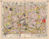 LONDON. Clerkenwell Holborn City Old Street Hoxton Moorgate Smithfield 1953 map