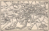 LONDON Museums Art Galleries Public Buildings Monuments 1953 old vintage map