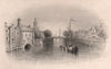 DELFSHAVEN, Netherlands. Pilgrim fathers. BARTLETT 1854 old antique print