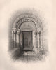 Doorway AUSTERFIELD Church, Yorkshire. Pilgrim fathers. BARTLETT 1854 print