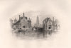 Old Gates of DELFT, Netherlands. Pilgrim fathers. BARTLETT 1854 print