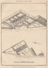 DOGS. View and plan of the Battersea home for lost dogs 1881 old antique print