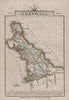 CORNWALL by John CARY. Miniature antique county map. Original colour 1812